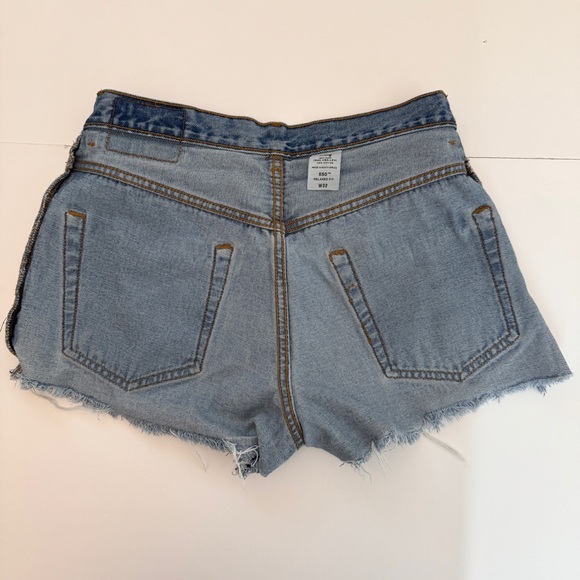 Levi's 550 High Waist Shorts Zip Fly Relaxed Fit Jeans Denim Blue Distressed 32 - Picture 10 of 13
